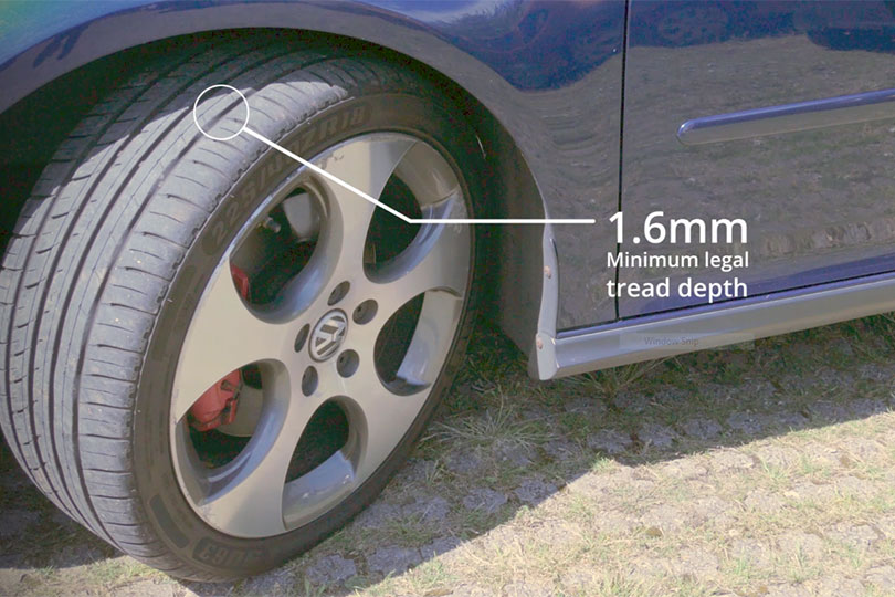 Legal minimum tread depth