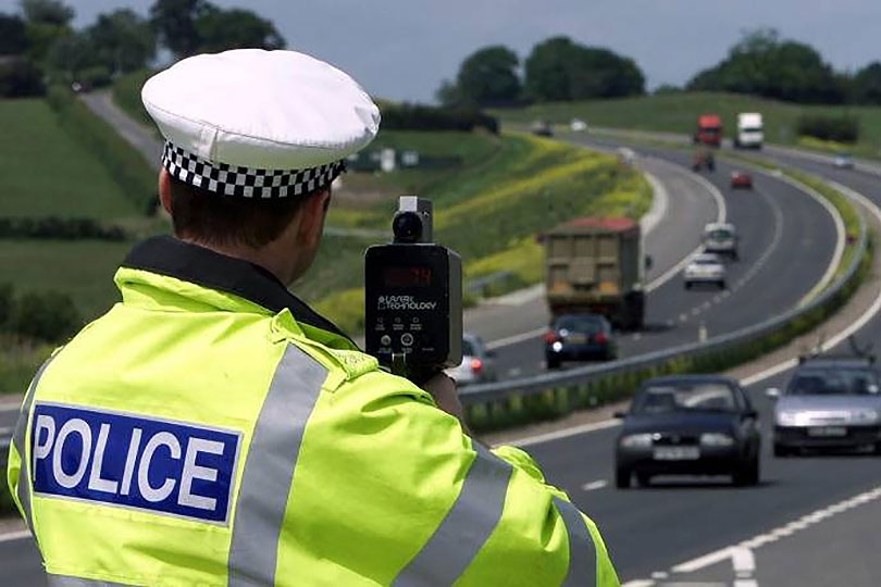 Police with speed gun