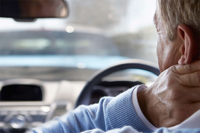 Driving suffering from whiplash