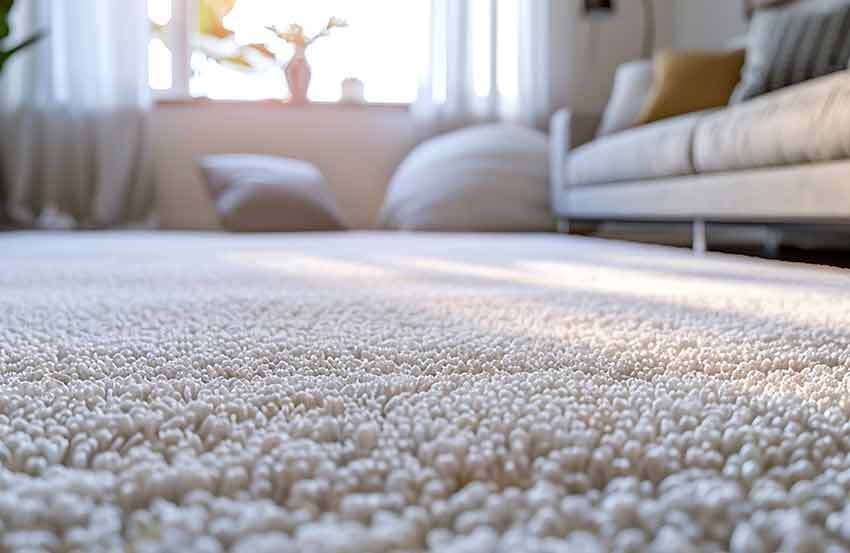 close up of carpet in home