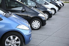 new cars in a row