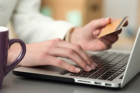 Online shopper ready to pay