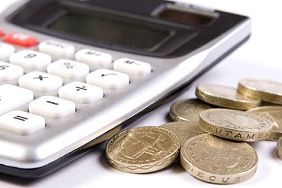 Coins and calculator