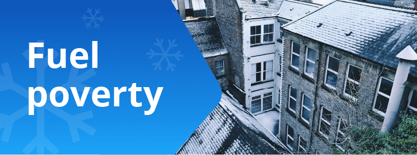 Run down housing blocks with fuel poverty heading