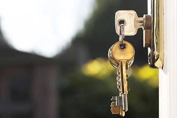 keys hanging from a door lock