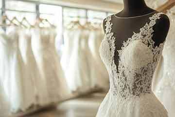 manniquin wearing a wedding dress