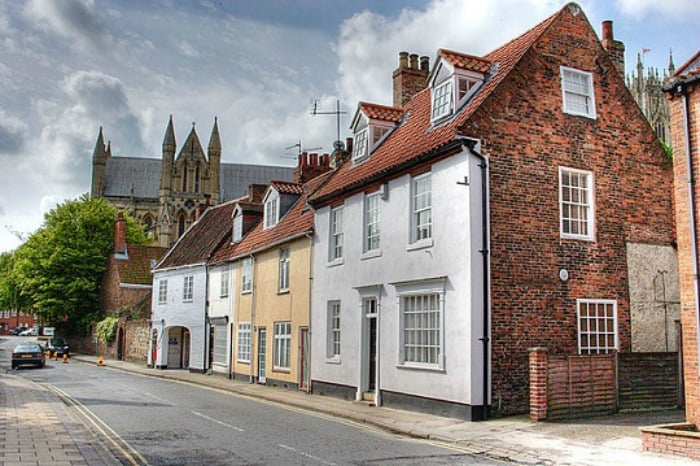 A British street with houses