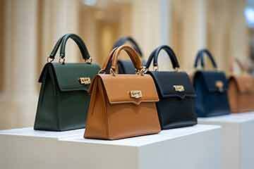 handbags laid out in store