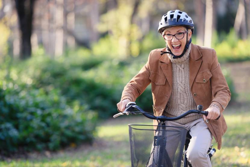 Person enjoying a bike ride