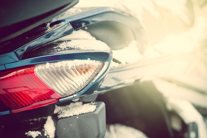 bike in snow