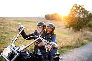 Happy older bikers