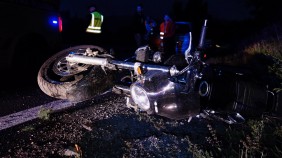 Motorbike that's been involved in an accident