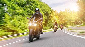 Motorbike riders doing training