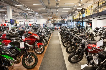 An array of different motorbikes