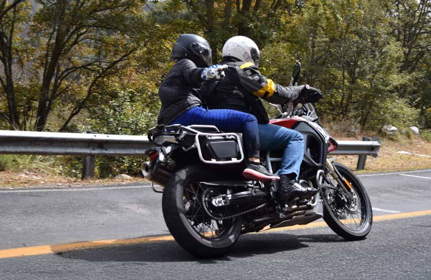 Motorbike with pillion