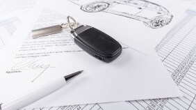 Car keys on papework