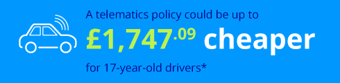 Telematics policy £1,747.09 cheaper for 17-year-old drivers*