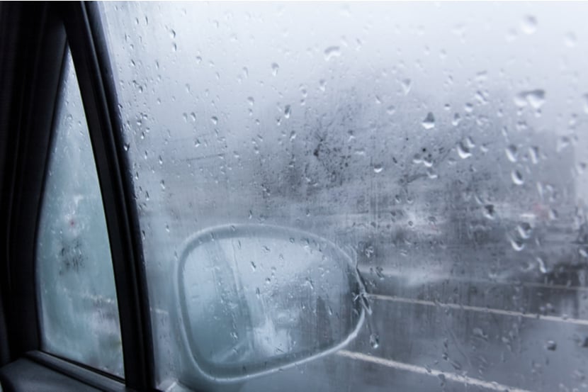 Condensation on a car window