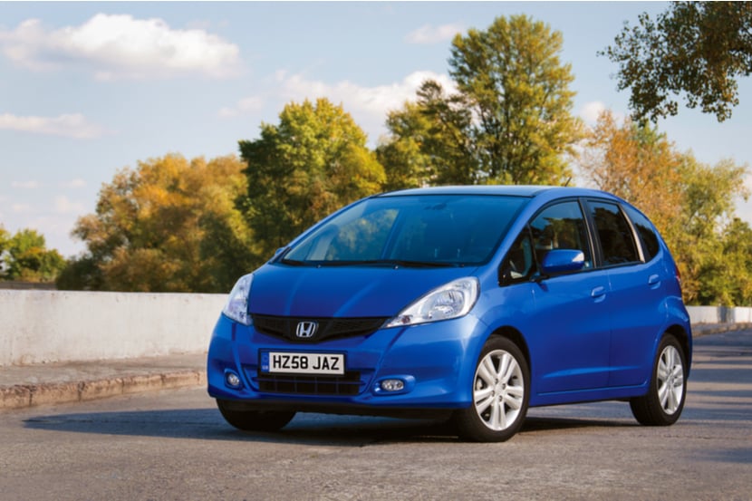 A Honda Jazz on a stretch of road