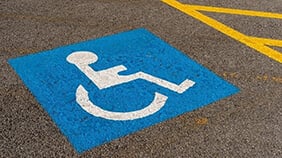 A disabled parking bay