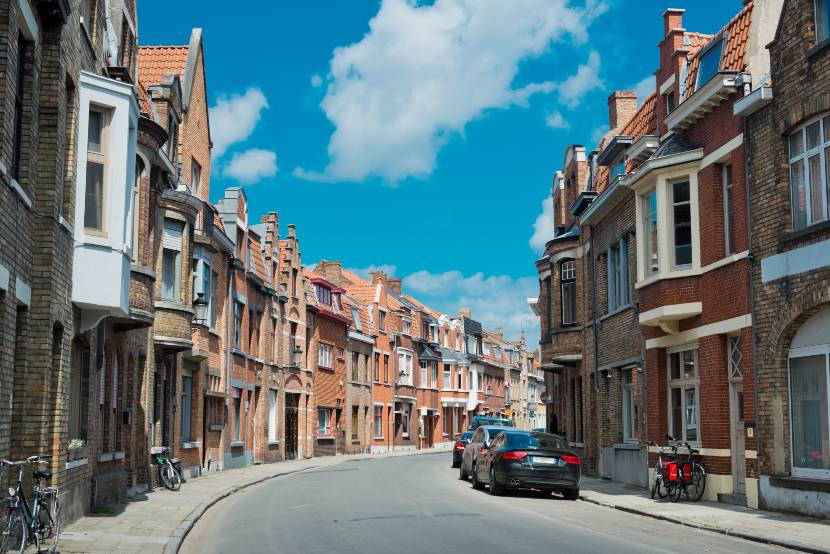 View of a street in Brugge, Belgium