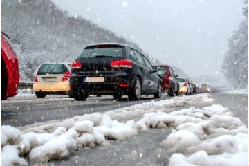 Winter road covered in snow