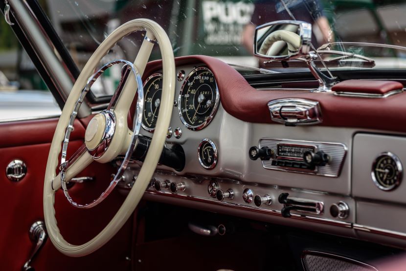 Interior of a classic car