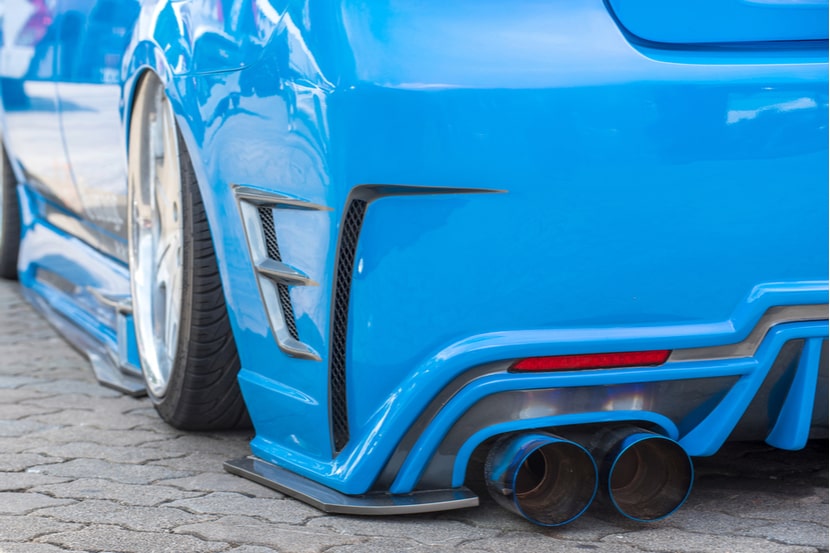A modified car parked on the road 