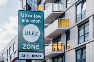 An Ultra Low Emission Zone sign in London