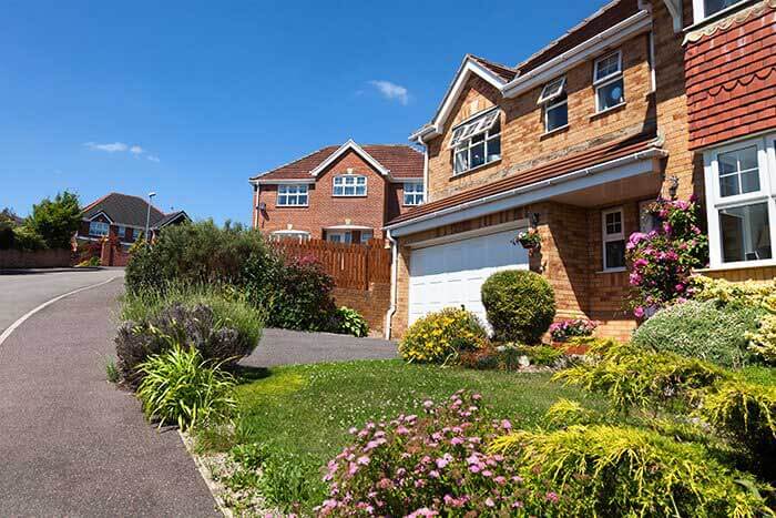 Suburban family house with a front garden