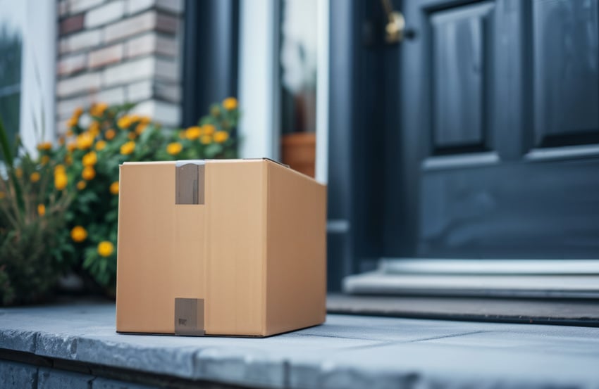 Carboard box on doorstep