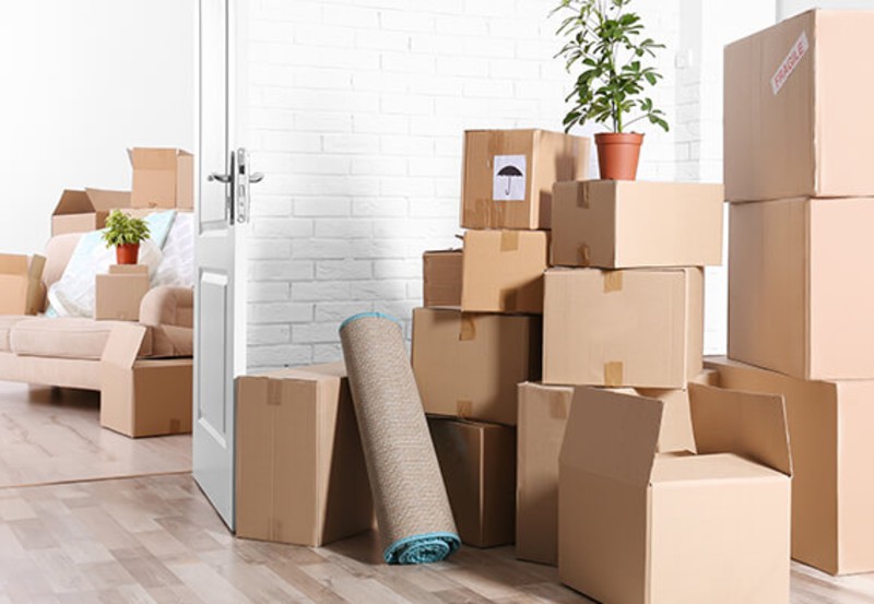 Items packed in boxes ready for renter to move