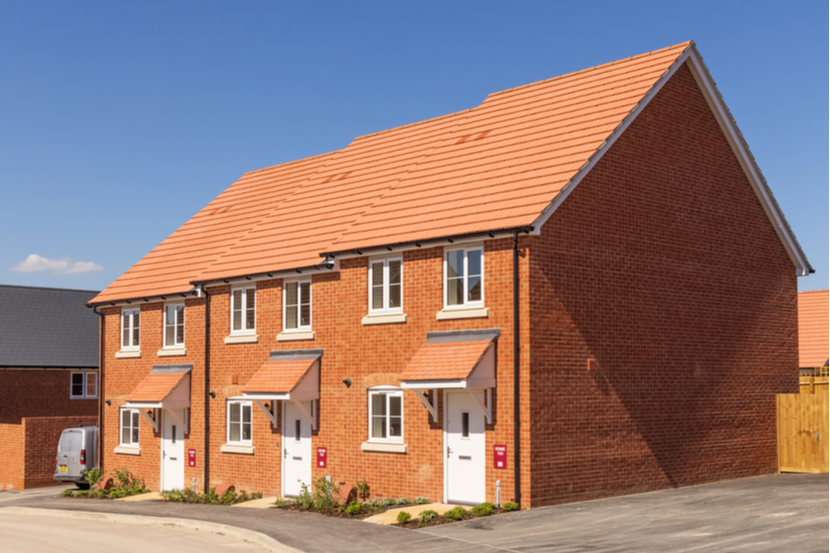 A row of new build homes