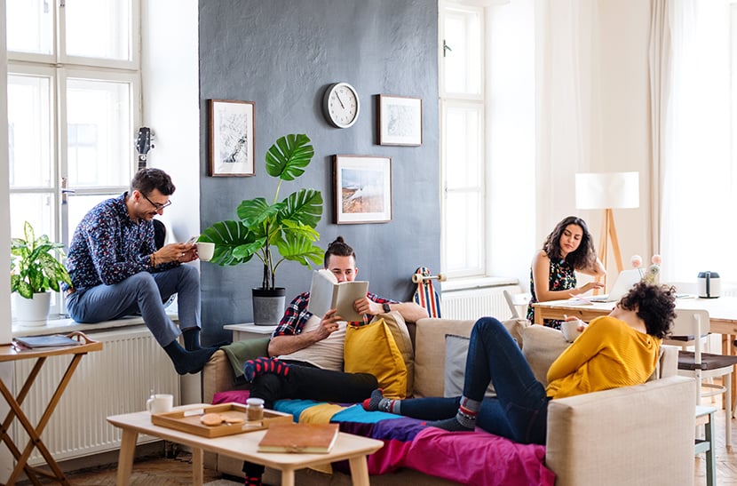 A group of students in a houseshare