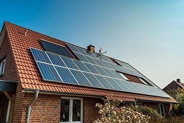 Solar panels on the roof of a house