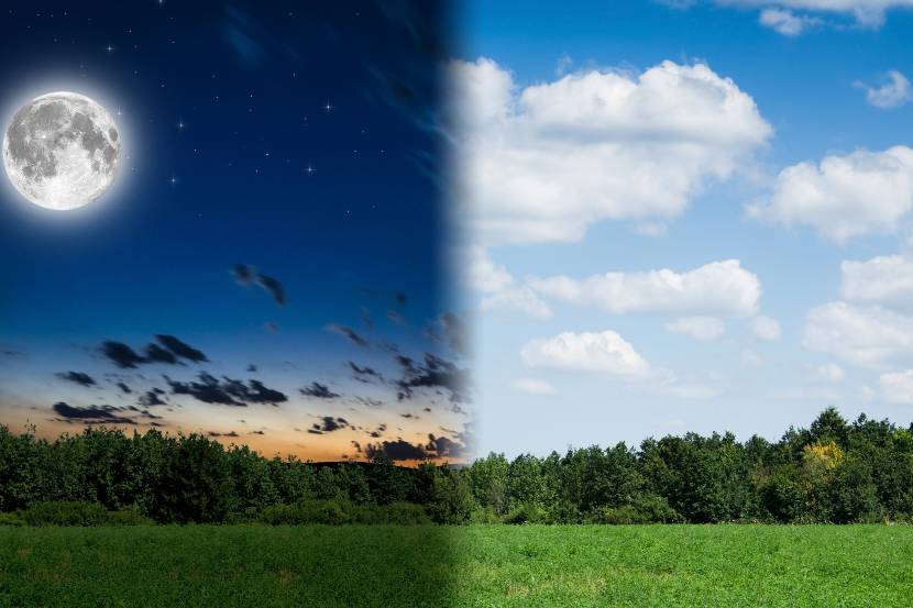 Landscape in both day and night