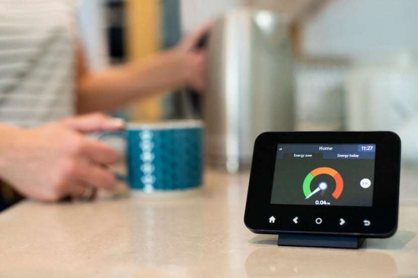 Smart meter on kitchen side 