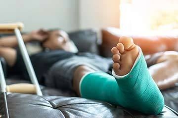man with broken ankle