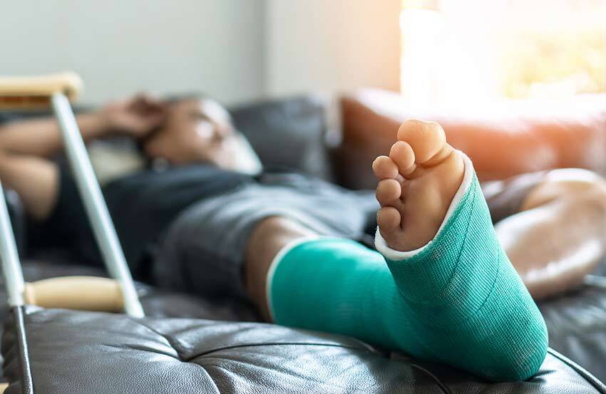man with broken ankle