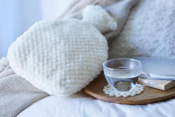 Hot water bottle and drink