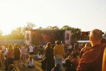 Festival crowd and stage