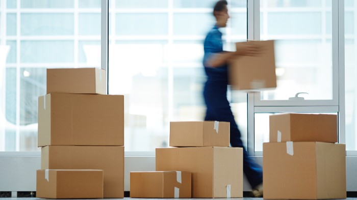 Boxes prepared ready for moving home