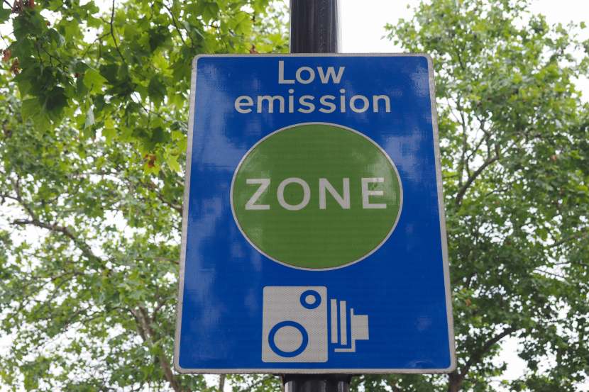 Sign for low emission zone