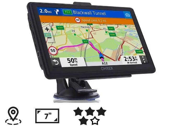 Ohrex sat nav with icons