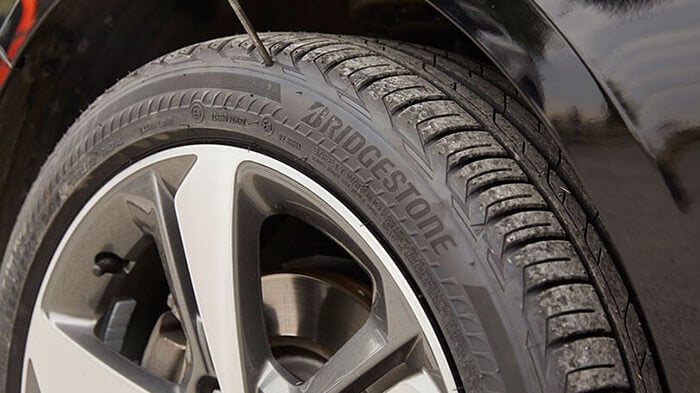 Bridgestone tyre with a nail puncture 