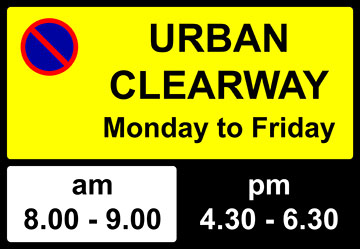 An urban clearway sign