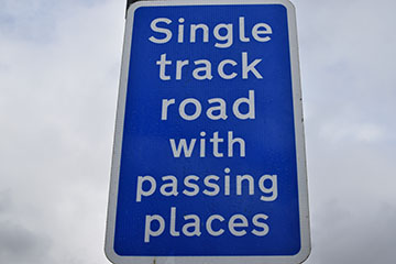 Single track road with passing places