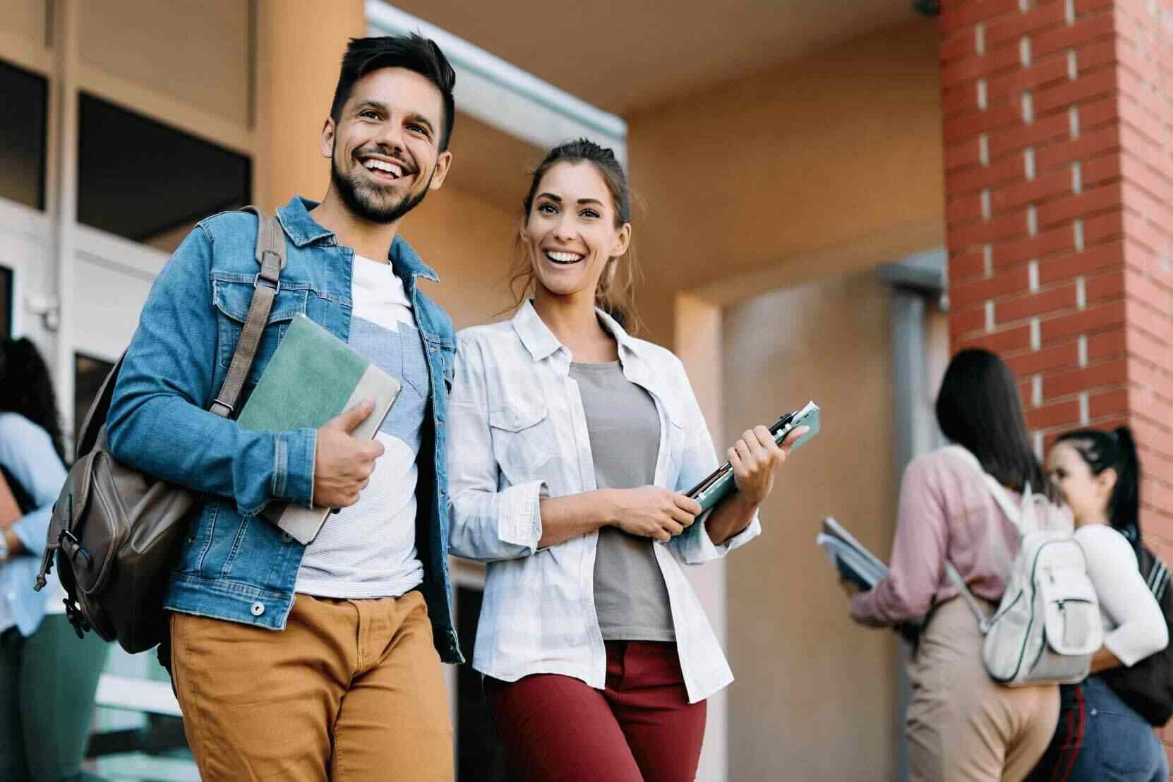 Two students starting university