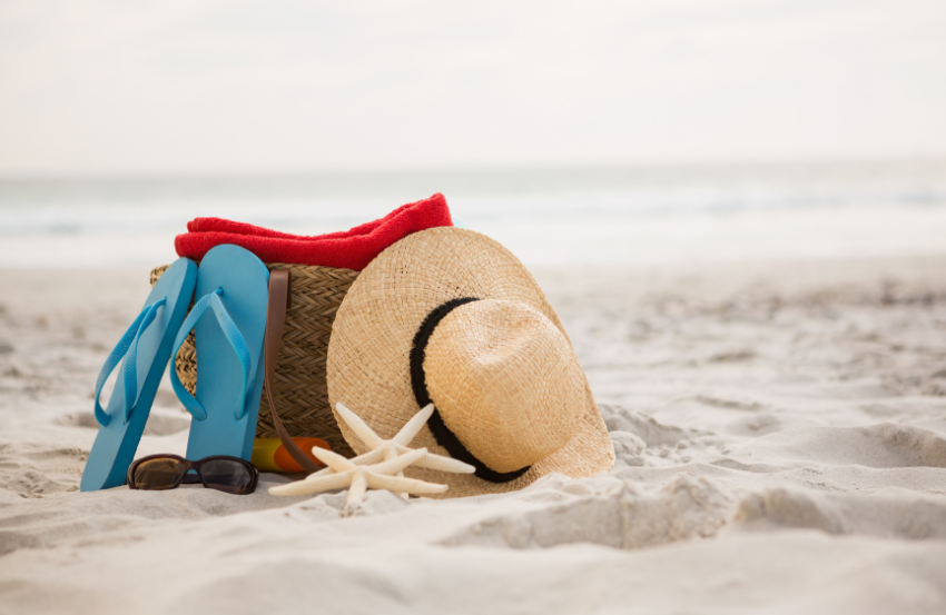 beach items on the beach