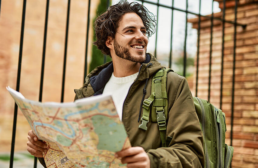 Man reading a map